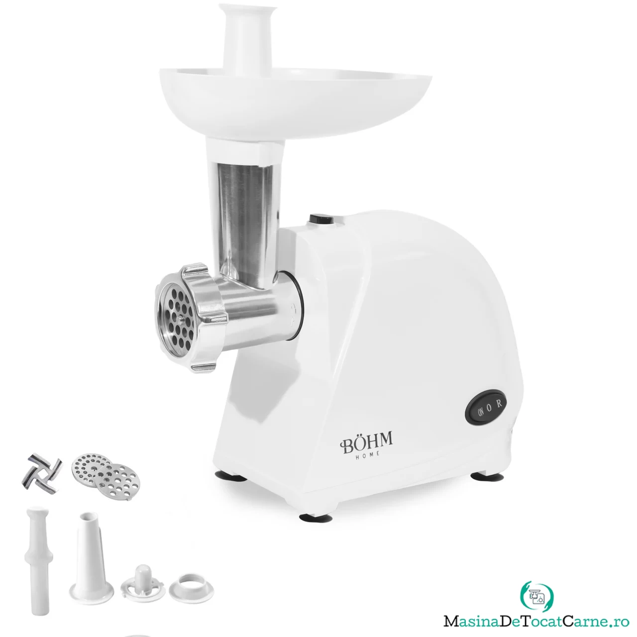 Masina de tocat carne BOHM, 300-1340W, Productivitate 1.5 kg min., 2 site incluse, Accesoriu carnati, chiftele la 193.00 lei ron